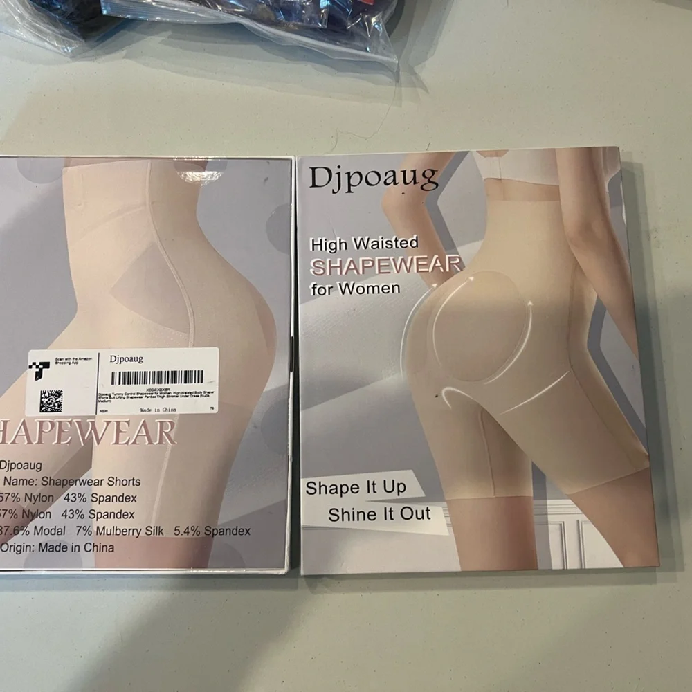Djpoaug High-Waisted Butt Lifting Shapewear Shorts – Women’s Size M, Nude, NWT